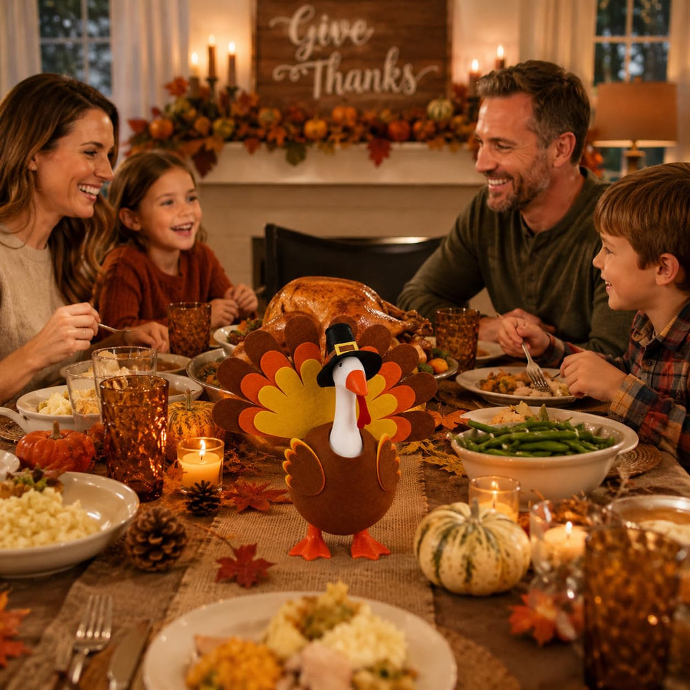 Close-up of the Thanksgiving themed Goose Outfit