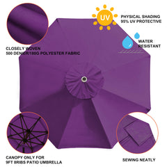 Close-up of the top hole of EliteShade umbrella canopy cover
