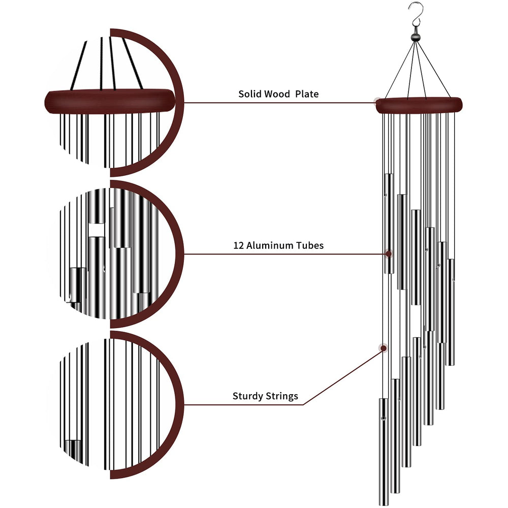 close-up of the top of tujol wind chimes with hook