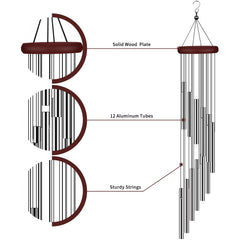 close-up of the top of tujol wind chimes with hook