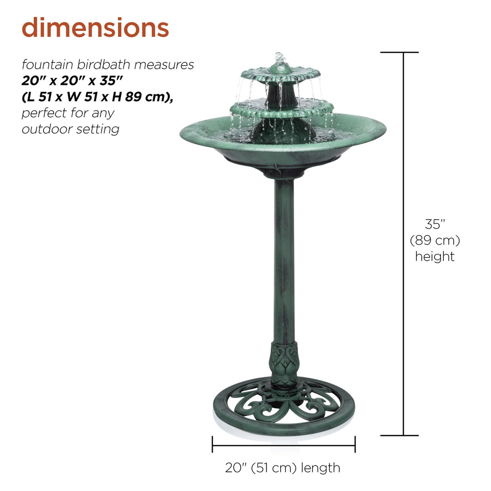Close-up of the top tier of the Alpine pedestal fountain