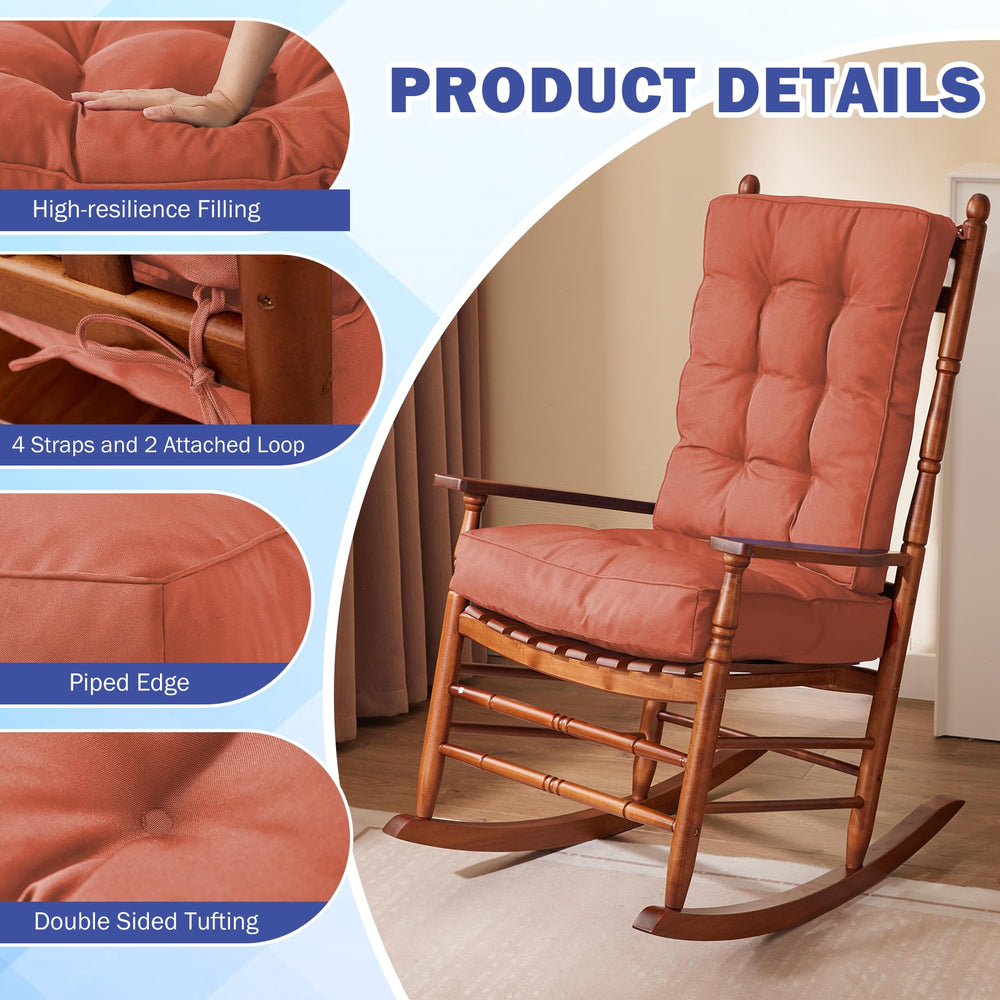 Close-up of the tufted design of IPYNBAP Rocking Chair Cushion