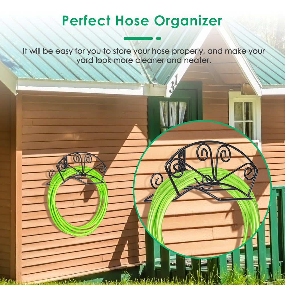 Close-up of the twisted flower design on TomCare Garden Hose Holder