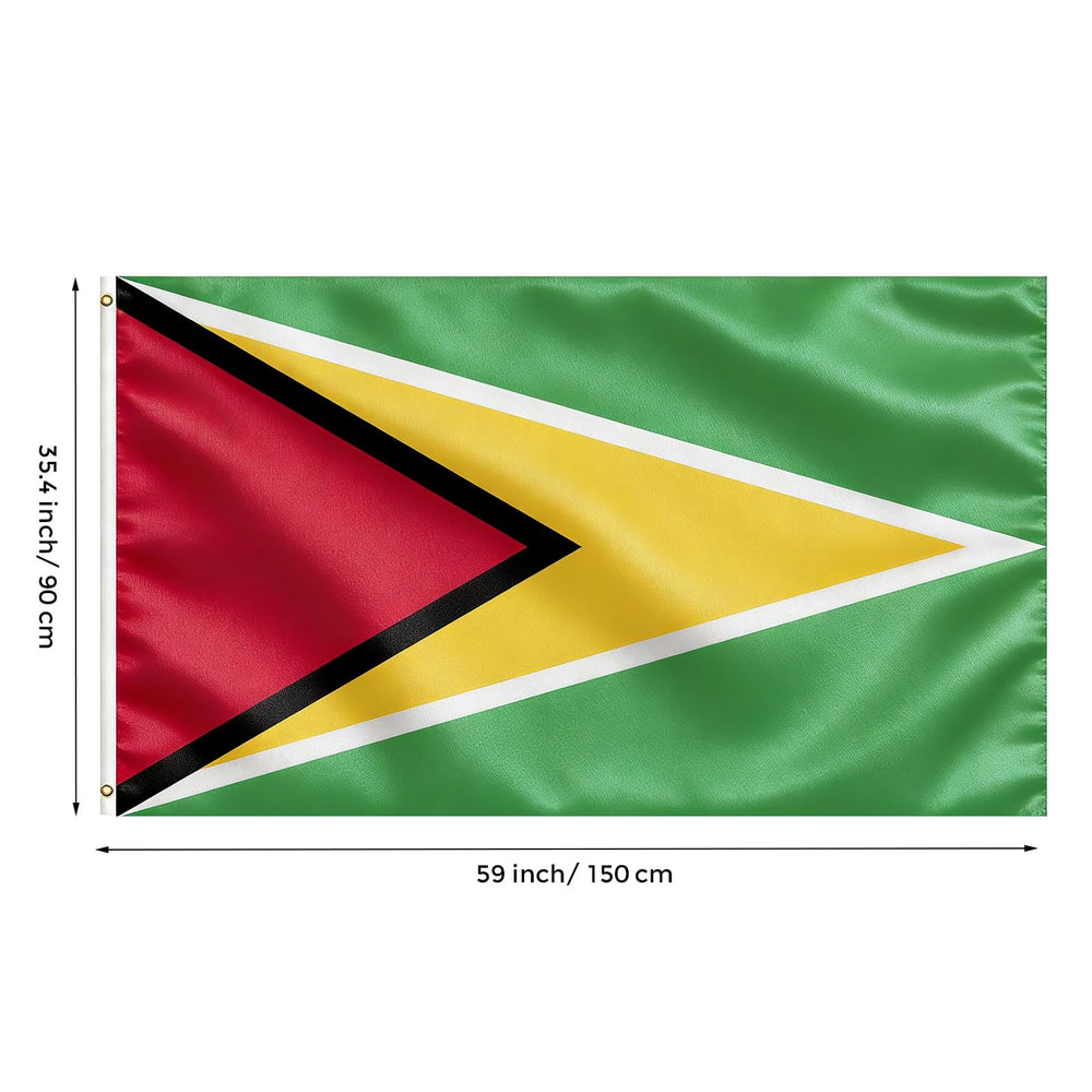 Close-up of the VELIFFCO Guyana Flag fabric showing quality