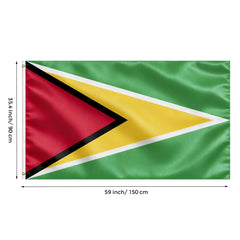 Close-up of the VELIFFCO Guyana Flag fabric showing quality