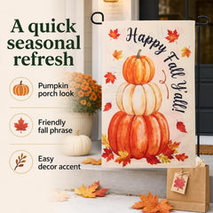 Close-up of the vibrant pumpkin design on the flag