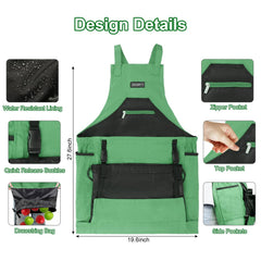Close-up of the water-resistant drawstring bag on ZIOZERTT Gardening Apron