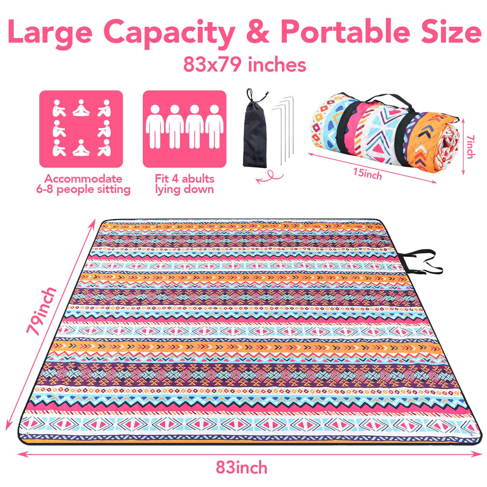 Close-up of the waterproof backing of the PY SUPER MODE Picnic Blanket