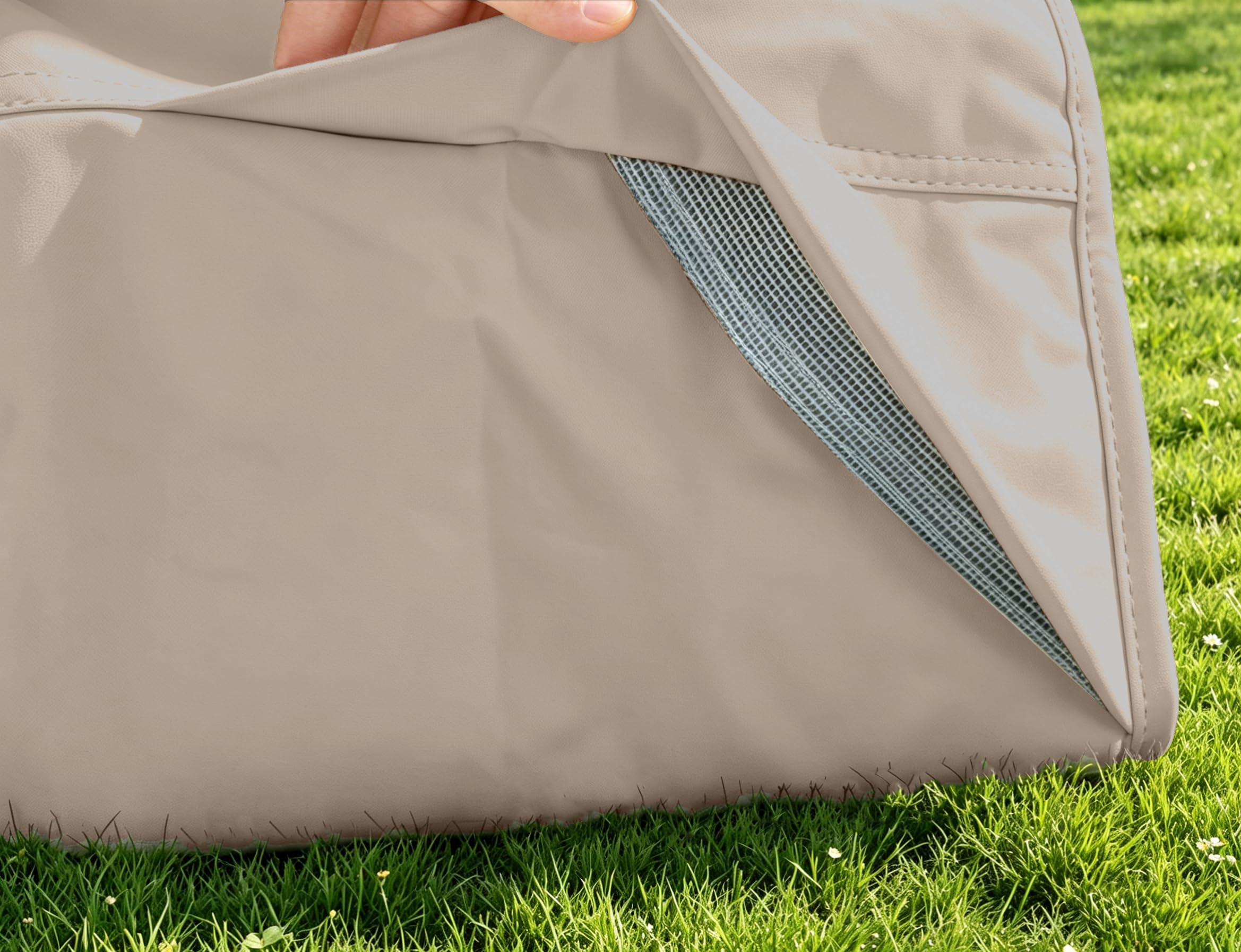 Close-up of the waterproof fabric of Garden Balsam Umbrella Cover