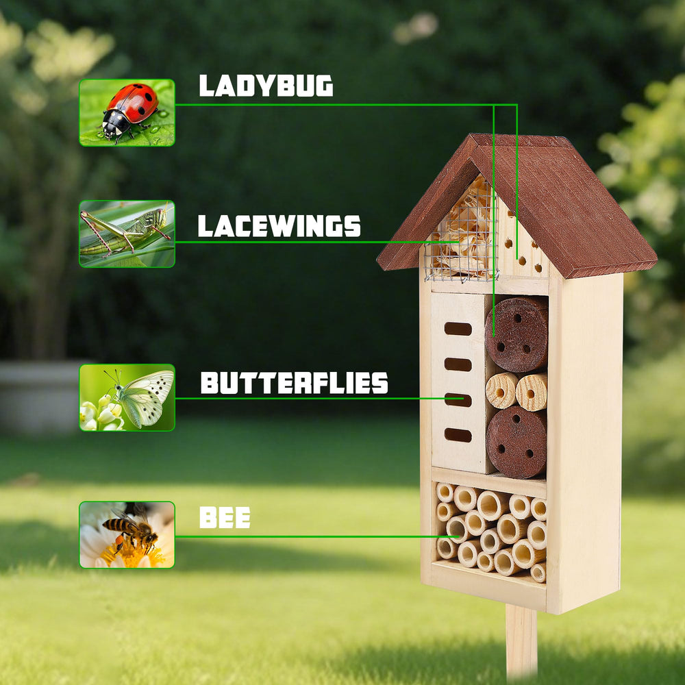 Close-up of the weather-resistant roof of the insect house