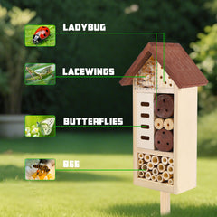 Close-up of the weather-resistant roof of the insect house