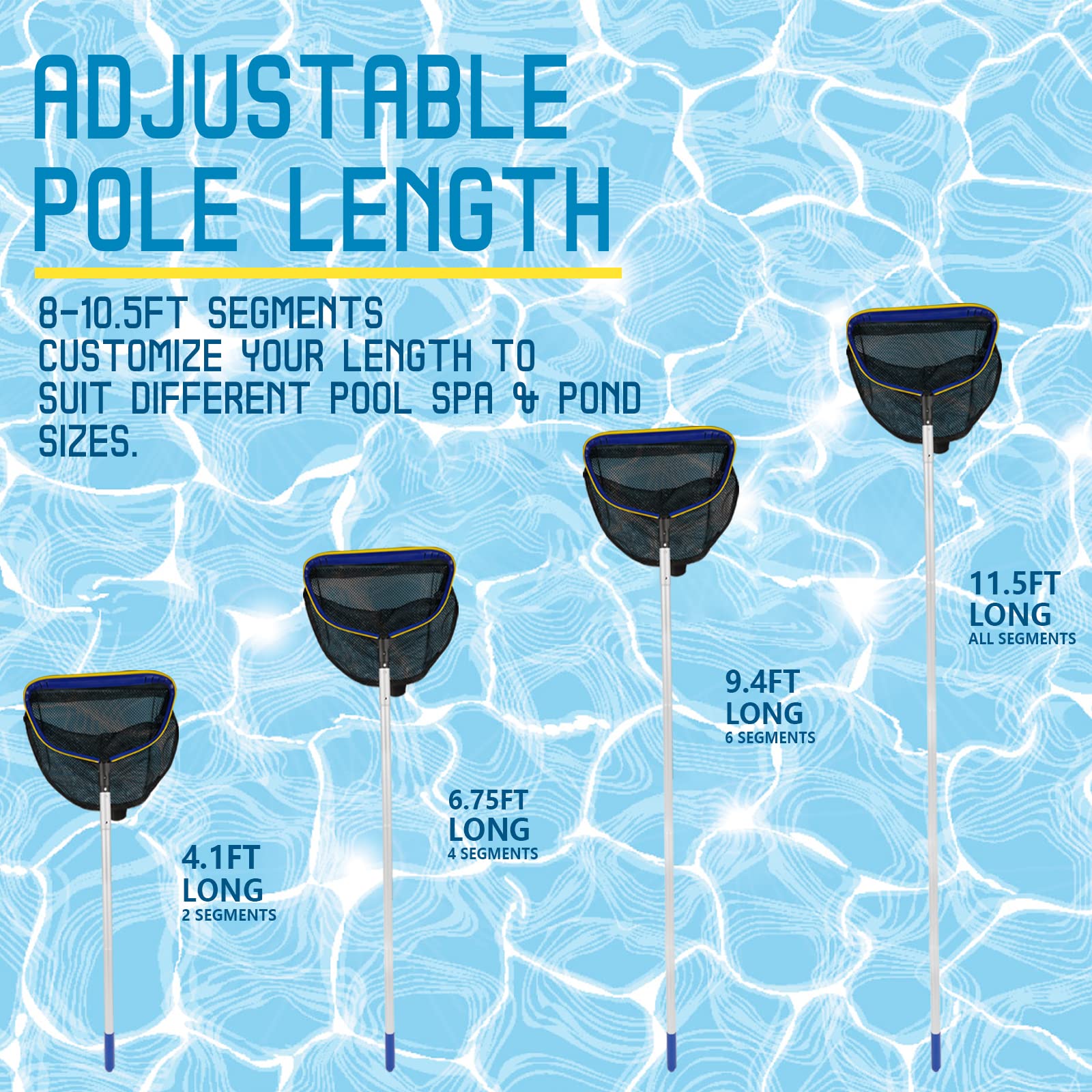 Close-up of the weighted tab on the Poolvio Skimmer Net