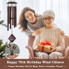 Close-up of the wind chime pendant with blessing text