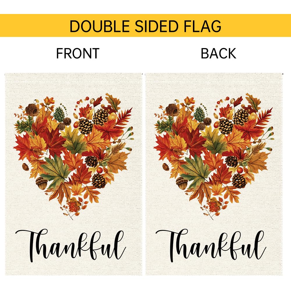 Close-up of the word 'Thankful' on RMXJKIIU Fall Garden Flag