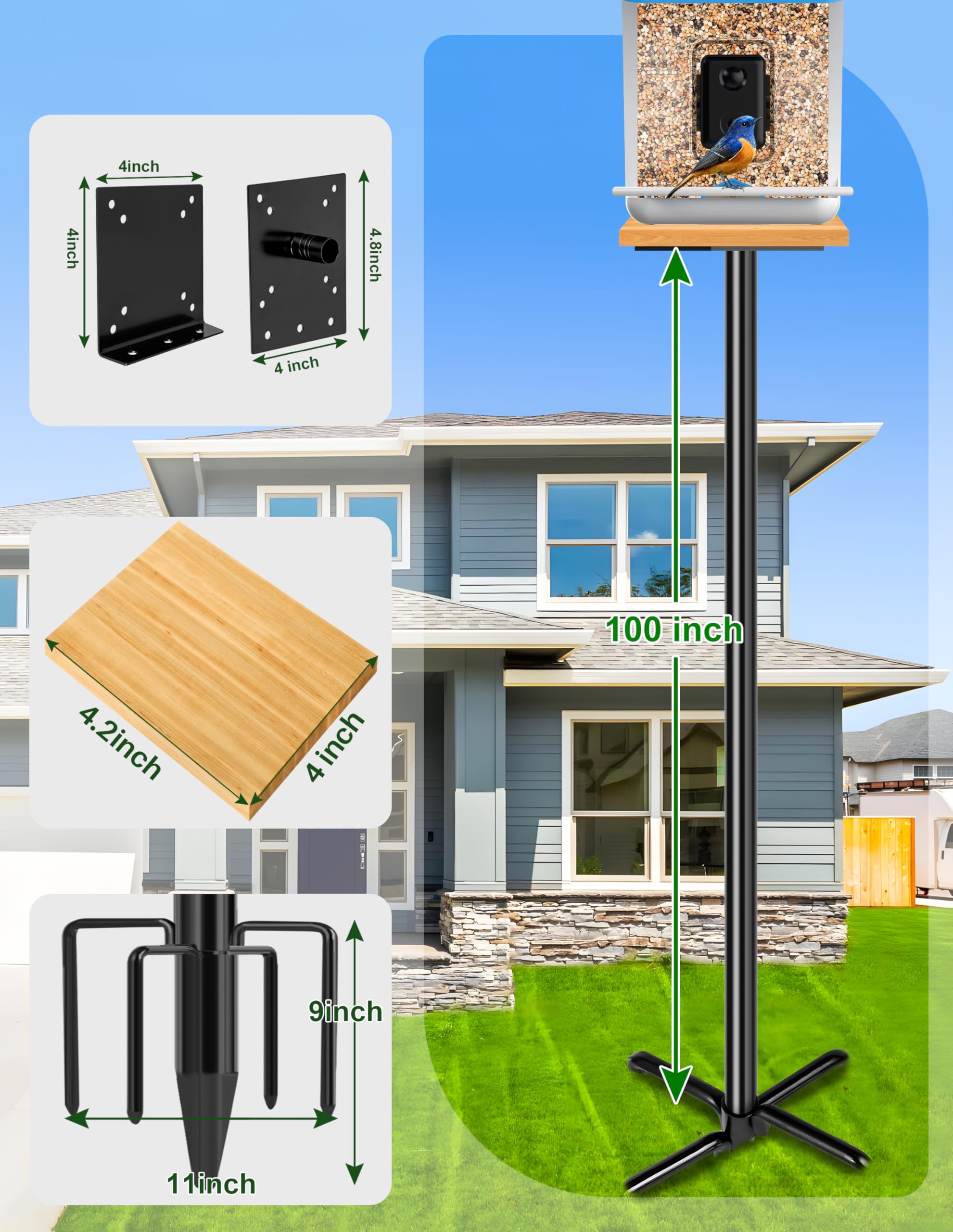 Close-up of the XDW-GIFTS Bird House Pole construction