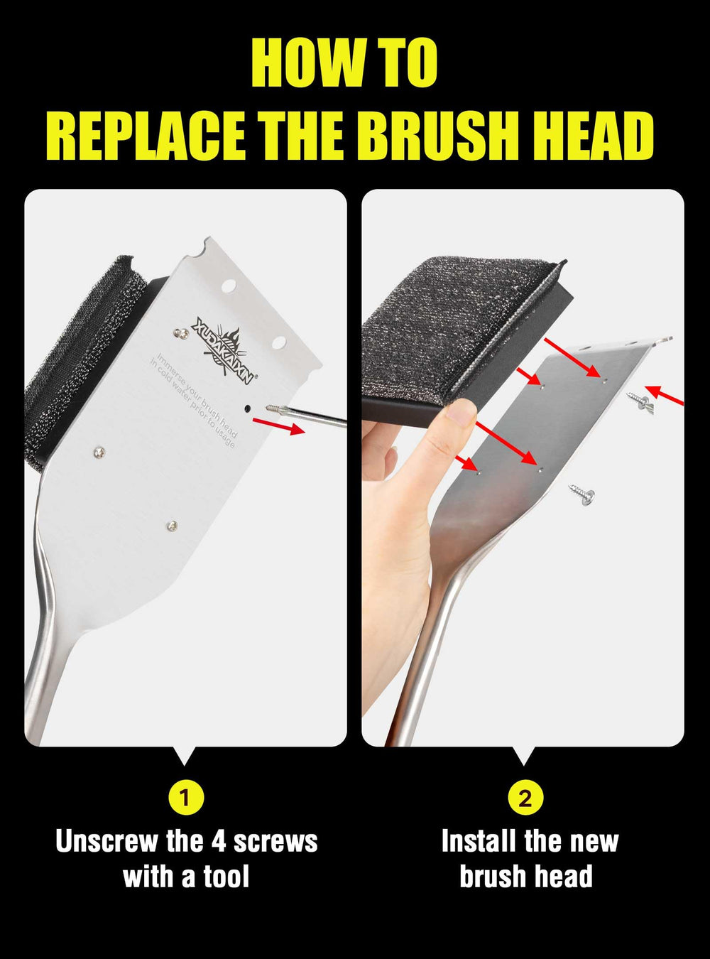 Close-up of the XUDAKAIXIN Grill Brush bristle-free design