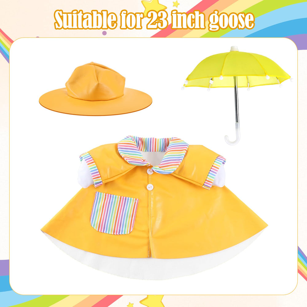 Close-up of the yellow raincoat for a 23-inch goose statue