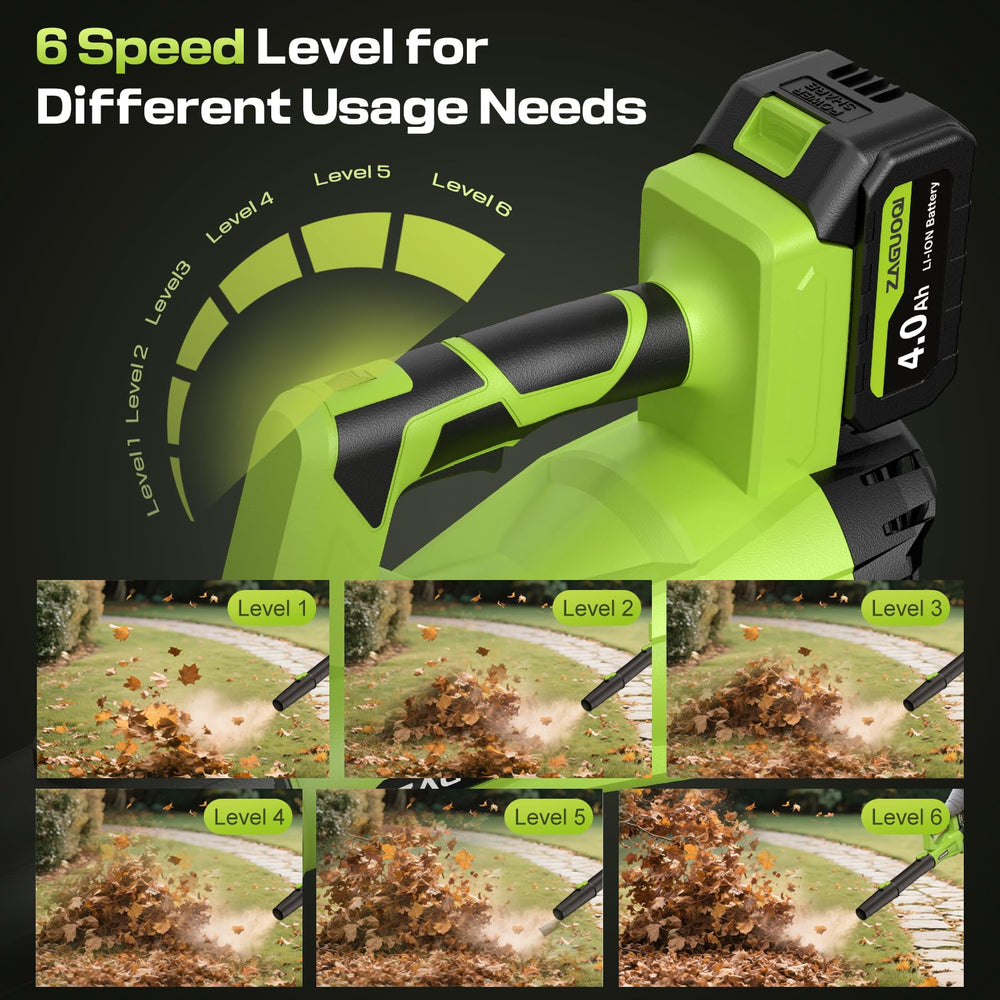 Close-up of the ZAGUOQI leaf blower's speed control settings