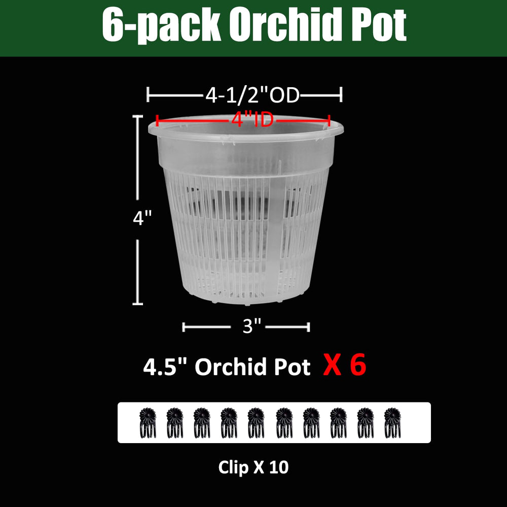 Close-up of Tialero 4.5 inch clear orchid pot showing drainage holes