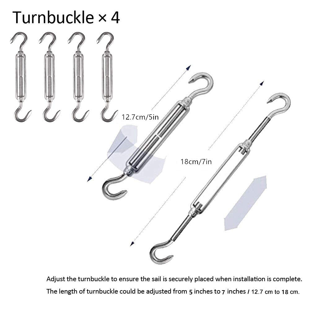 Close-up of Tiberham adjustable turnbuckle 5 to 7 inch size