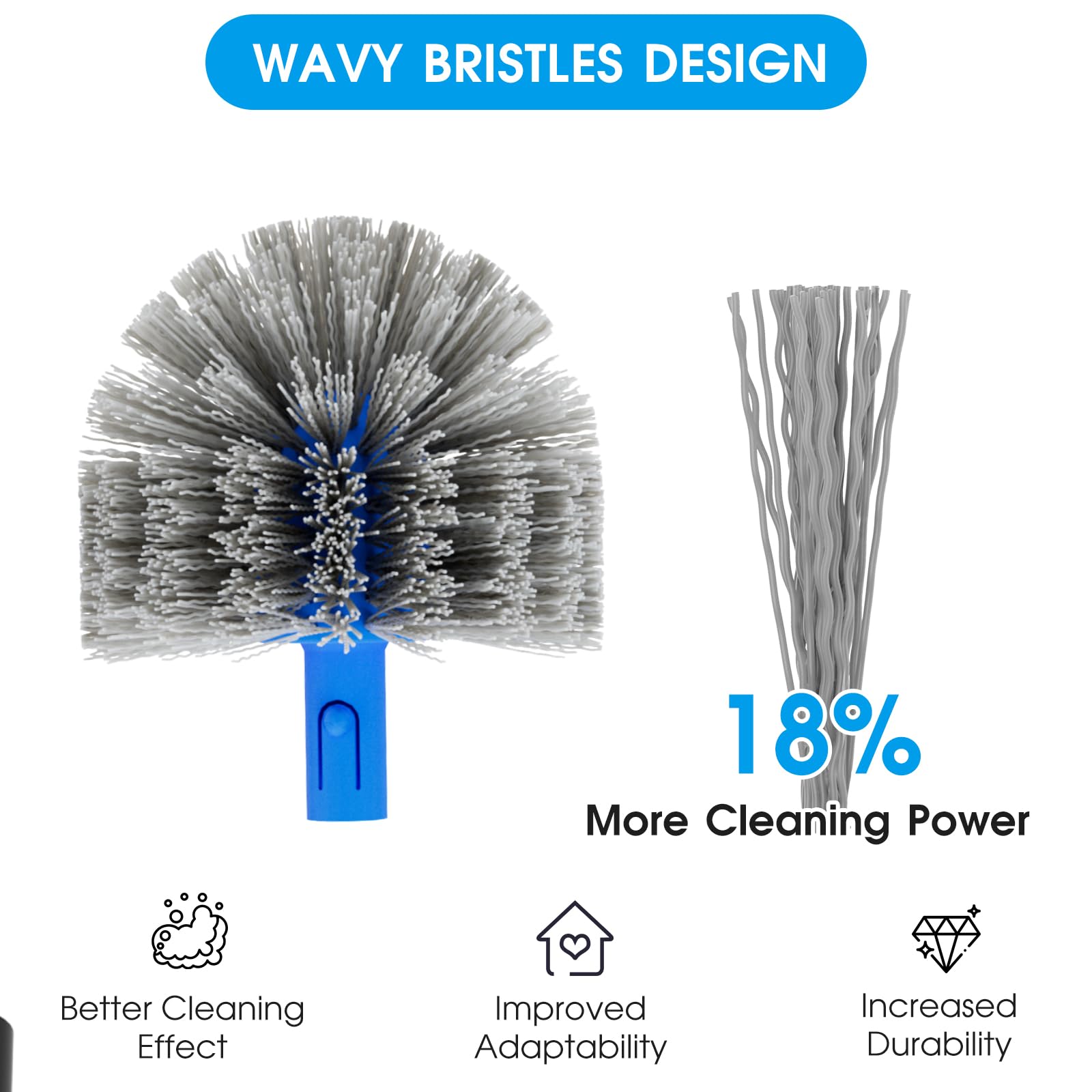 Close-up of TidyMister pool brush bristles for debris removal