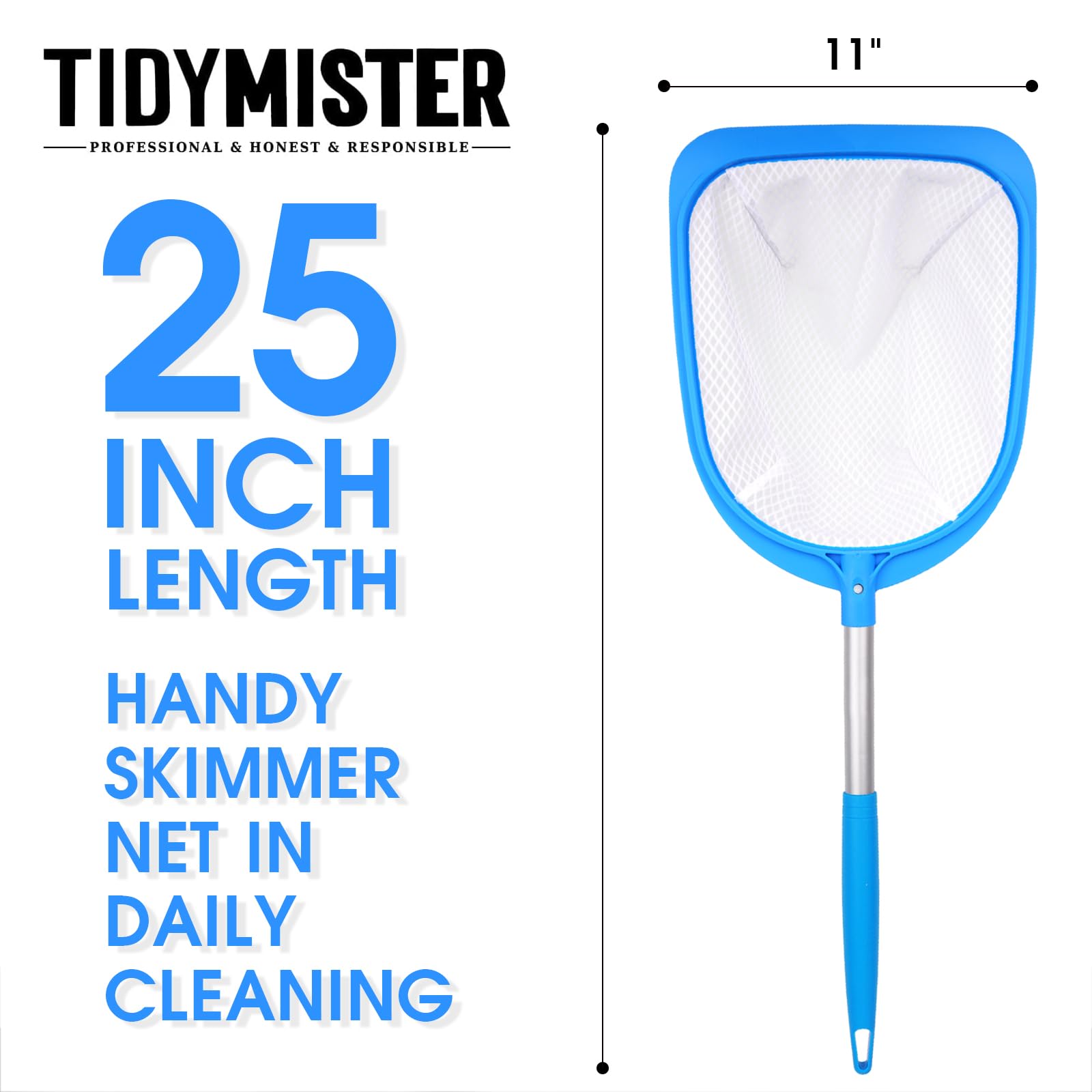 Close-up of TidyMister skimmer net diamond mesh