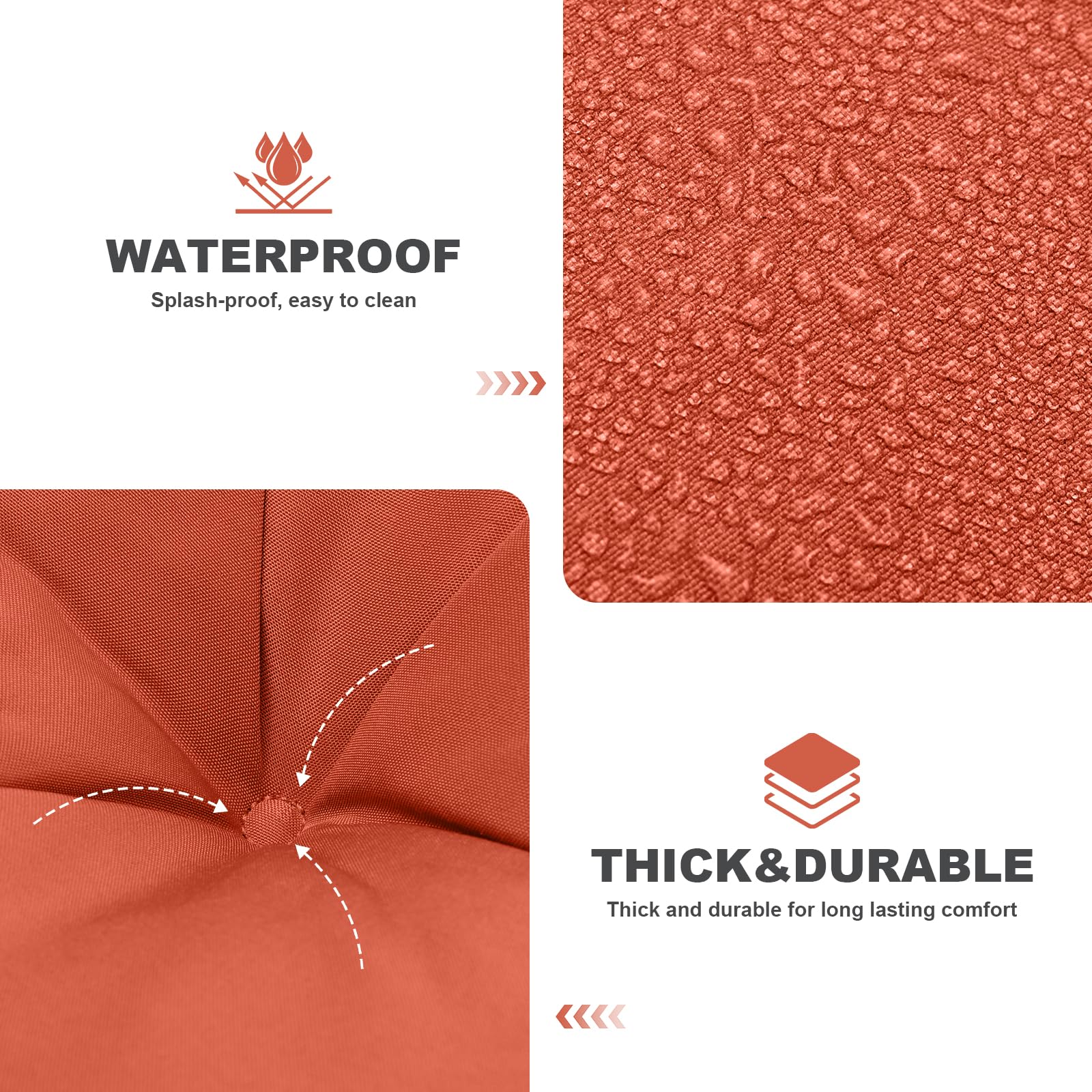 Close-up of tie fastening on GPQAWER porch swing cushions