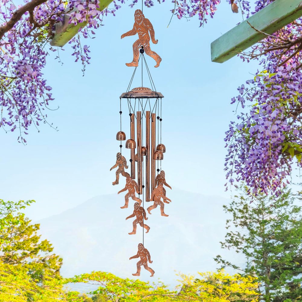 Close-up of TIGGSY Bigfoot Wind Chime showing aluminum tubes