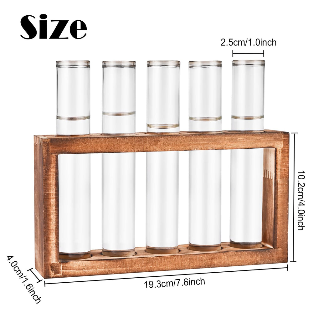 Close-up of Tigvio glass tubes in wooden stand