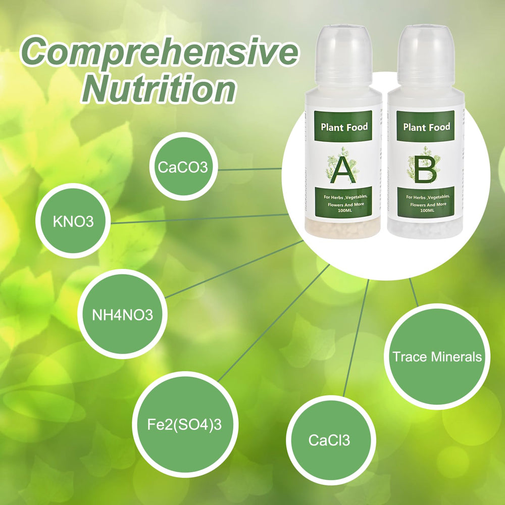 Close-up of Tigvio Hydroponic Nutrients A&B labels