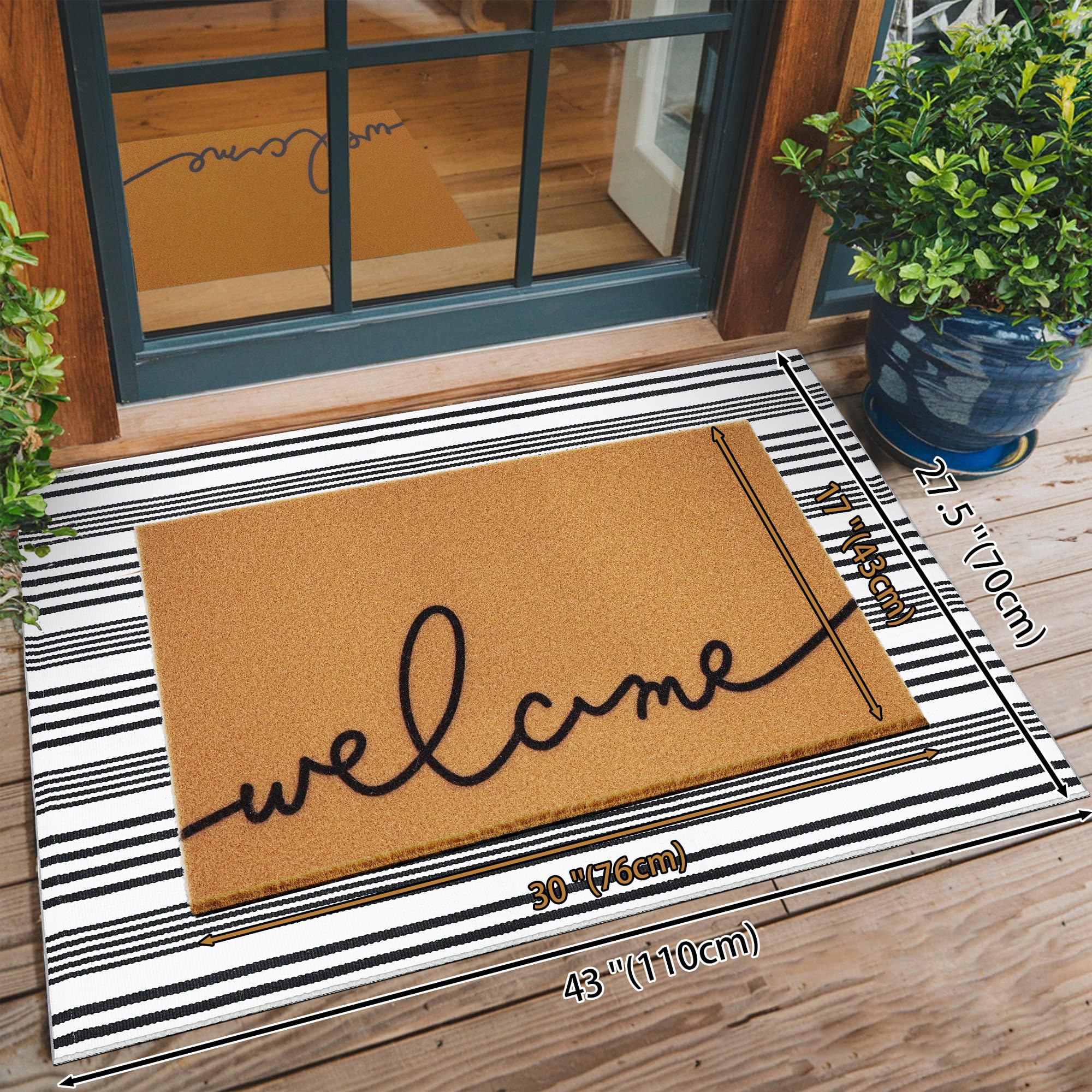 Close-up of TIKIRUGI coir welcome mat texture