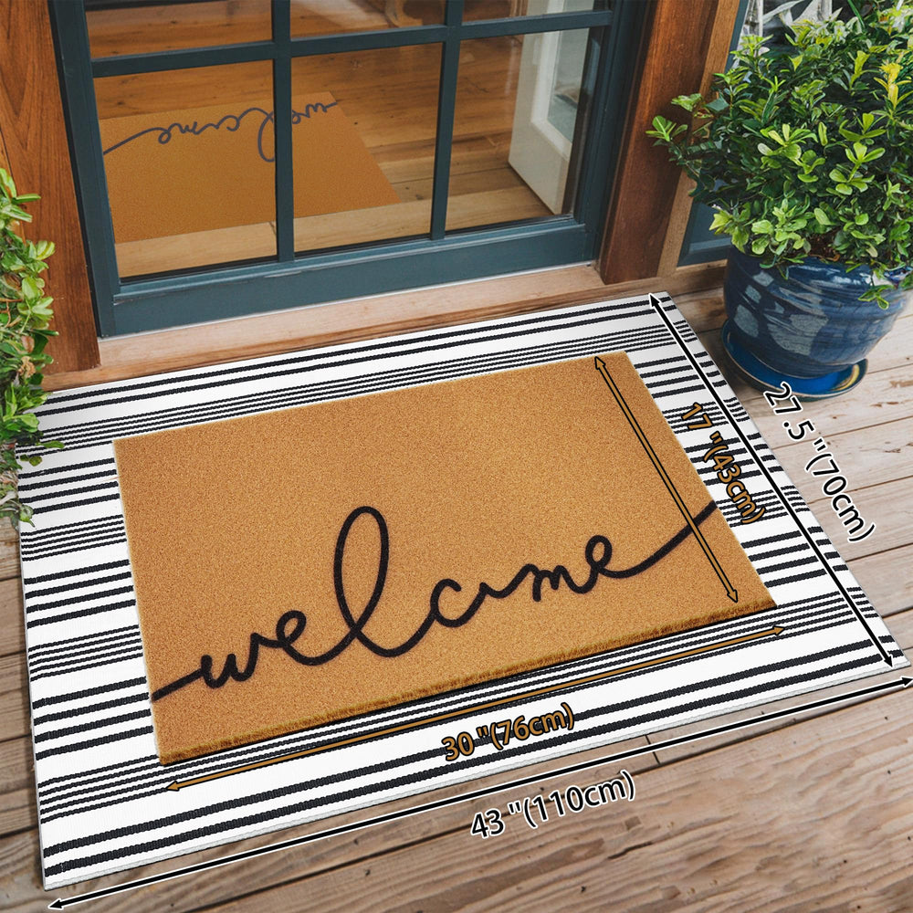 Close-up of TIKIRUGI coir welcome mat texture