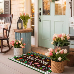 Close-up of Tinideya doormat with non-slip rubber backing