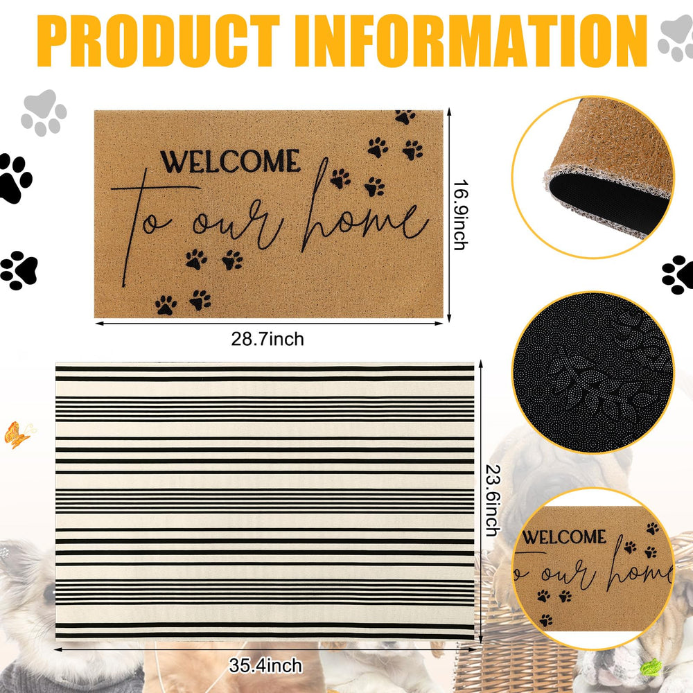 Close-up of Tinideya welcome mat showing rubber backing