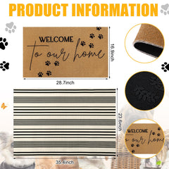 Close-up of Tinideya welcome mat showing rubber backing