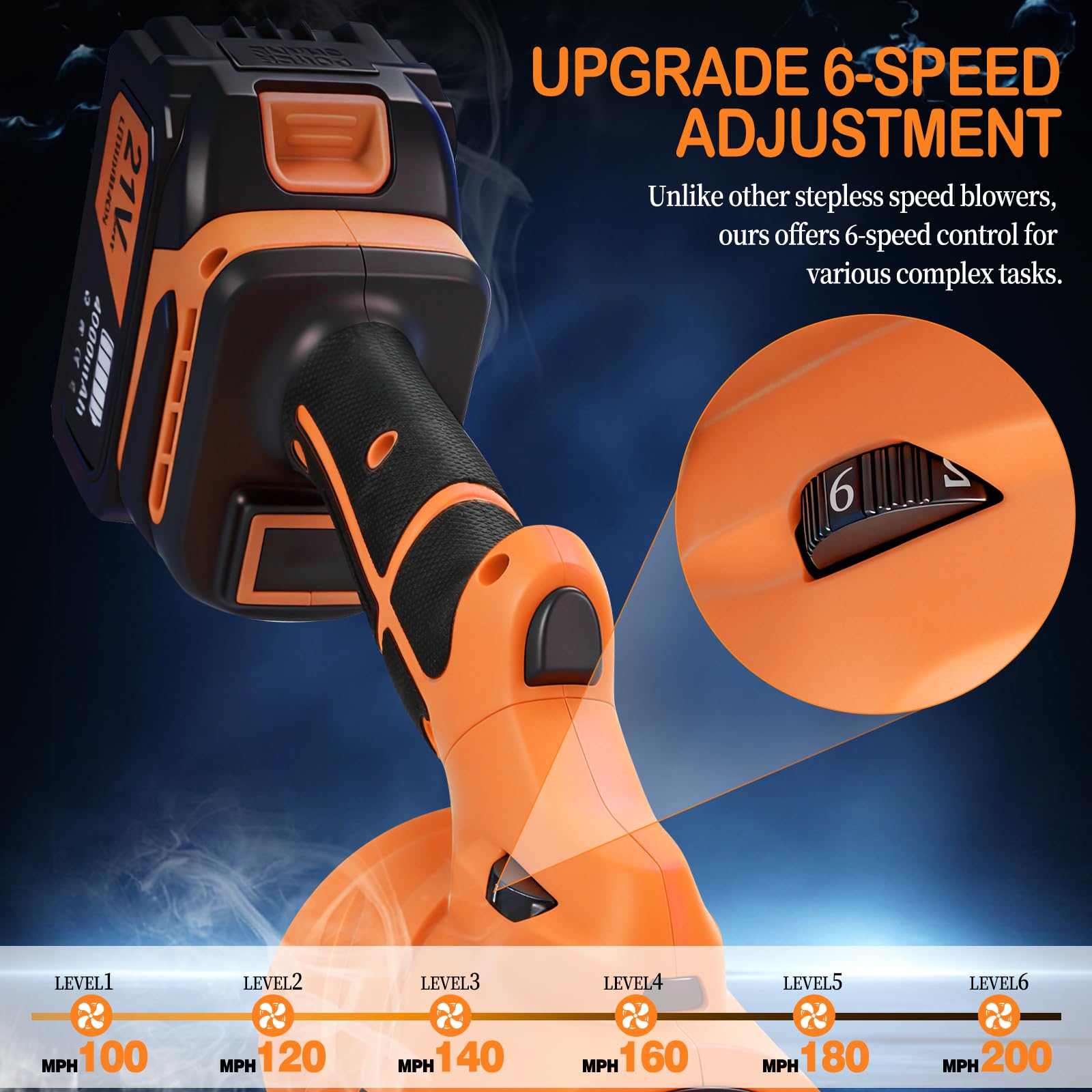 Close-up of TNELTUEB Cordless Leaf Blower motor