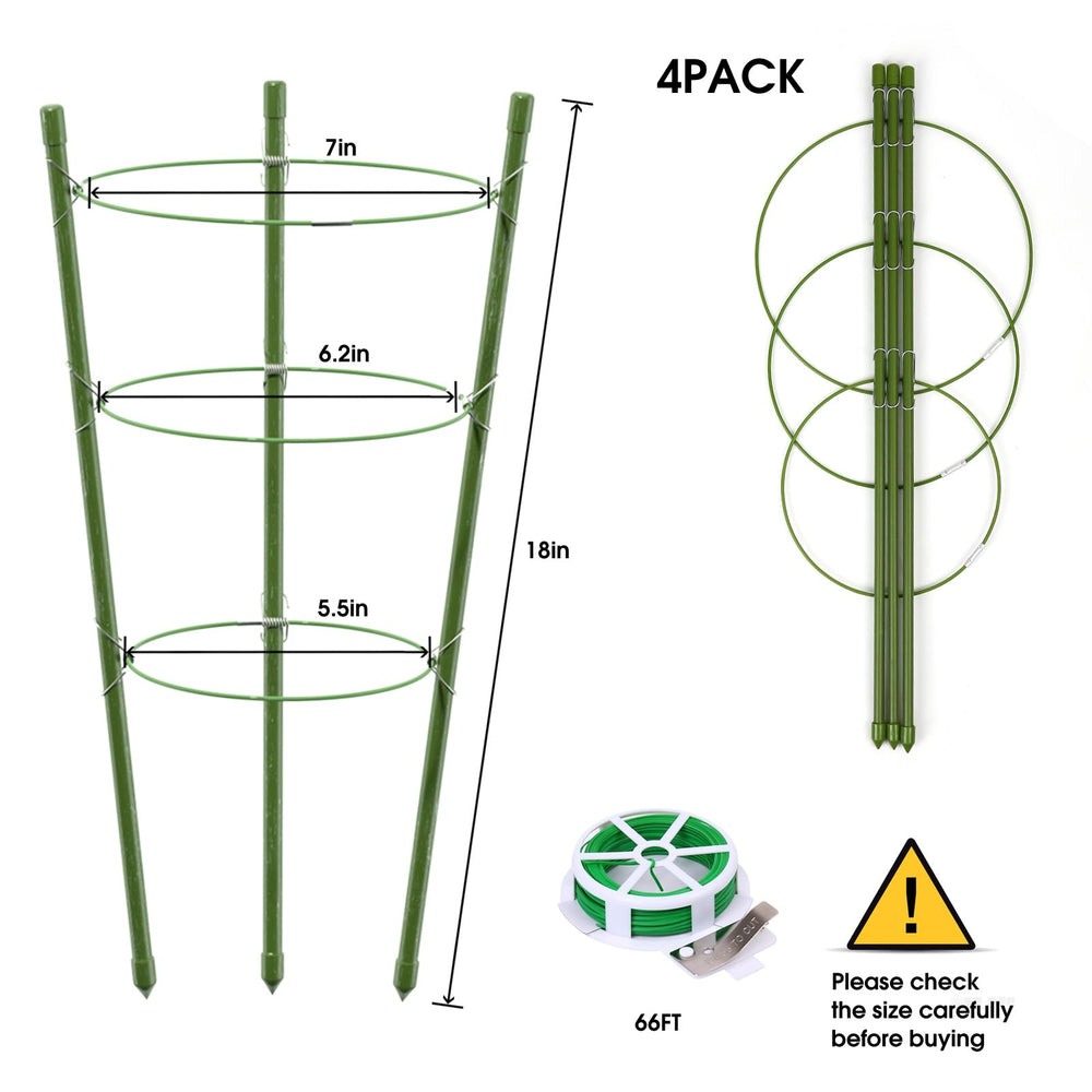 Close-up of TOCCYARD adjustable rings on tomato cage