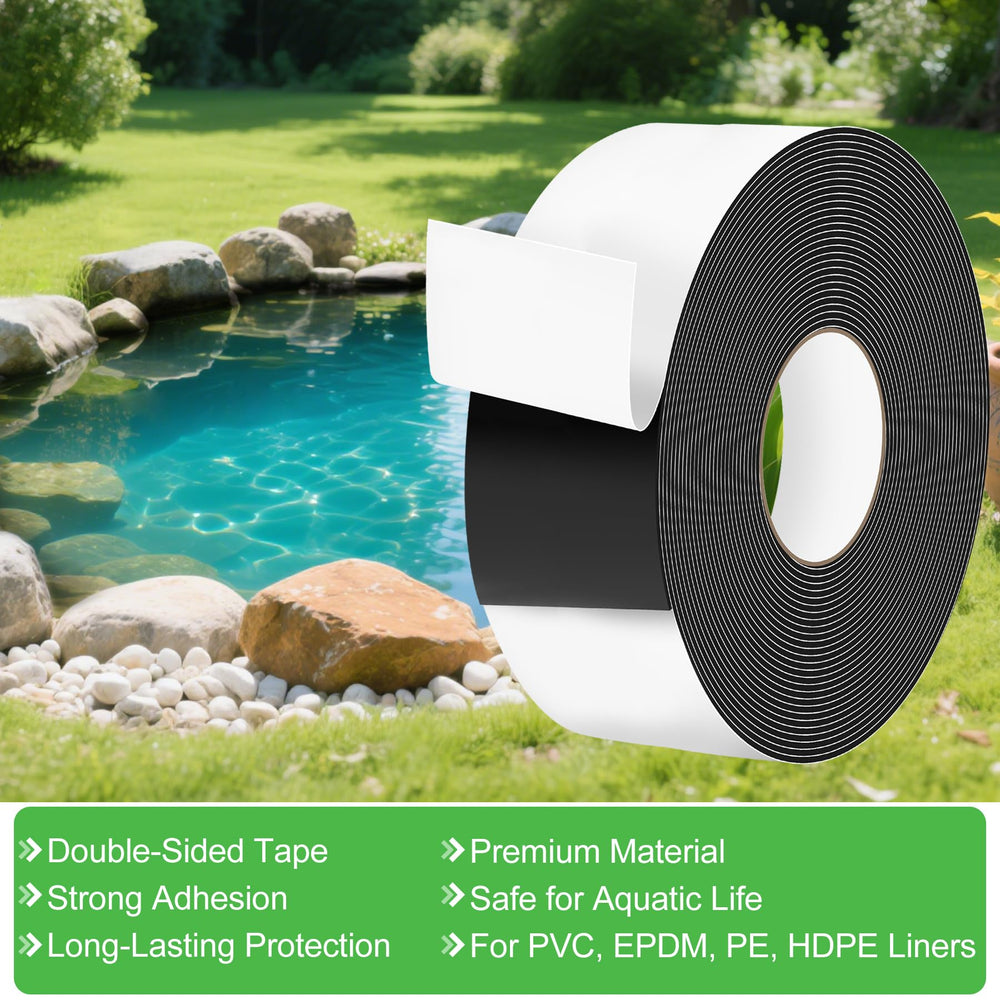 Close-up of ToLanbbt Pond Liner Seam Tape showing adhesive side