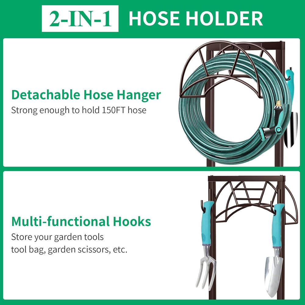 Close-up of TomCare Garden Hose Holder's metal construction