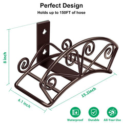 Close-up of TomCare Garden Hose Holder's sturdy metal construction