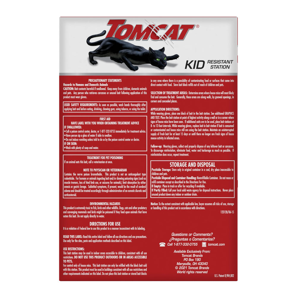 Close-up of Tomcat Mouse Killer bait station clear lid