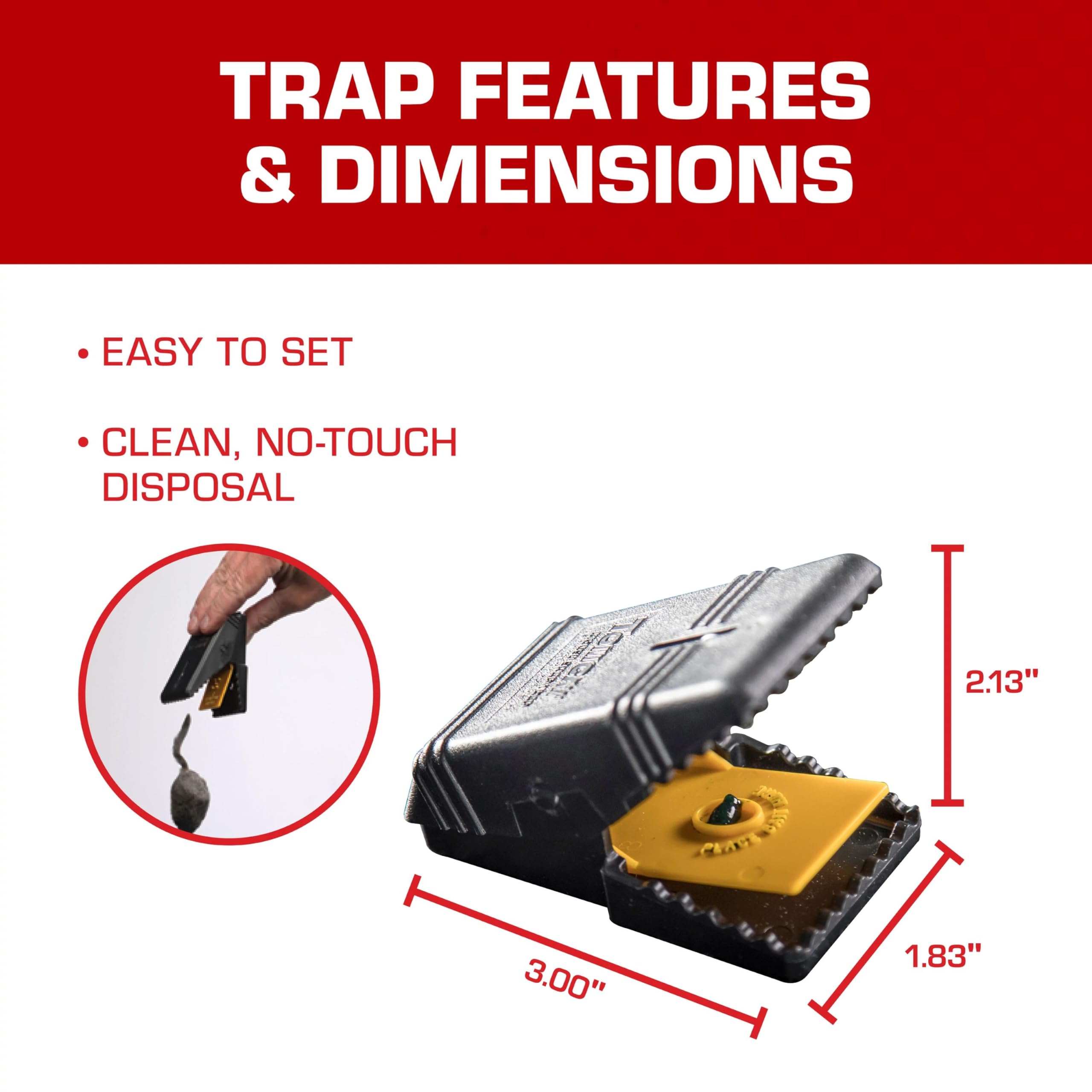 Close-up of Tomcat Mouse Snap Trap trigger and attractant area