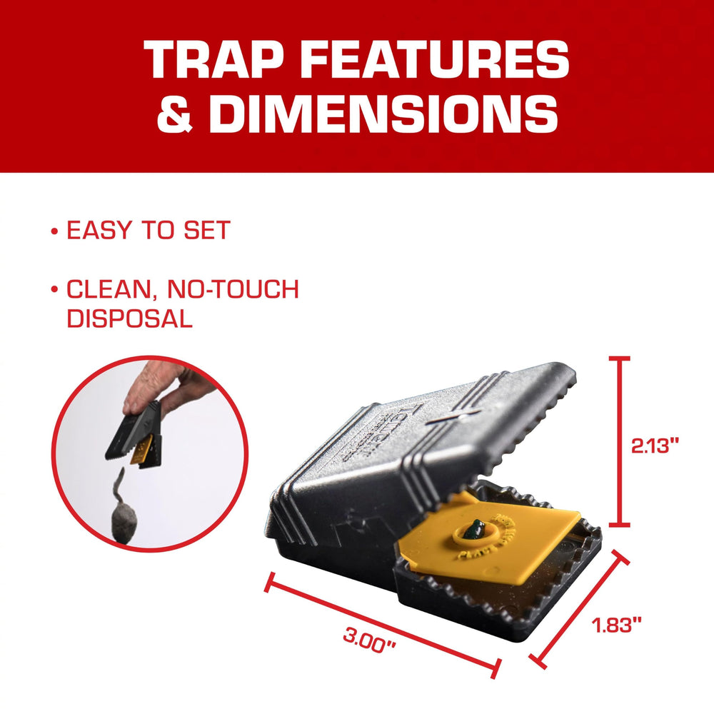 Close-up of Tomcat Mouse Snap Trap trigger and attractant area