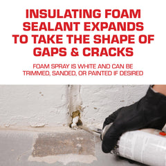 Close-up of Tomcat Rodent Block expanding foam texture