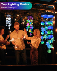 Close-up of Toodour Solar Wind Chimes showcasing seashells