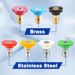 Close-up of Tool Daily green stainless steel nozzle tip (25°)