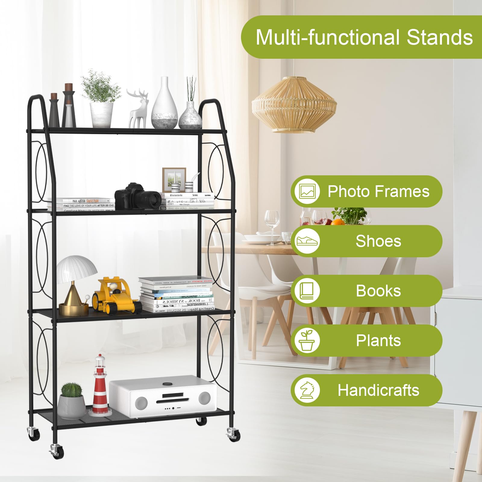 Close-up of top tier of VyGrow Plant Stand with plants