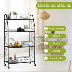 Close-up of top tier of VyGrow Plant Stand with plants
