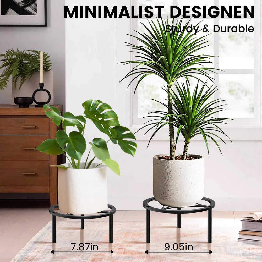 Close-up of TOSKING Small Metal Plant Stand geometric top design