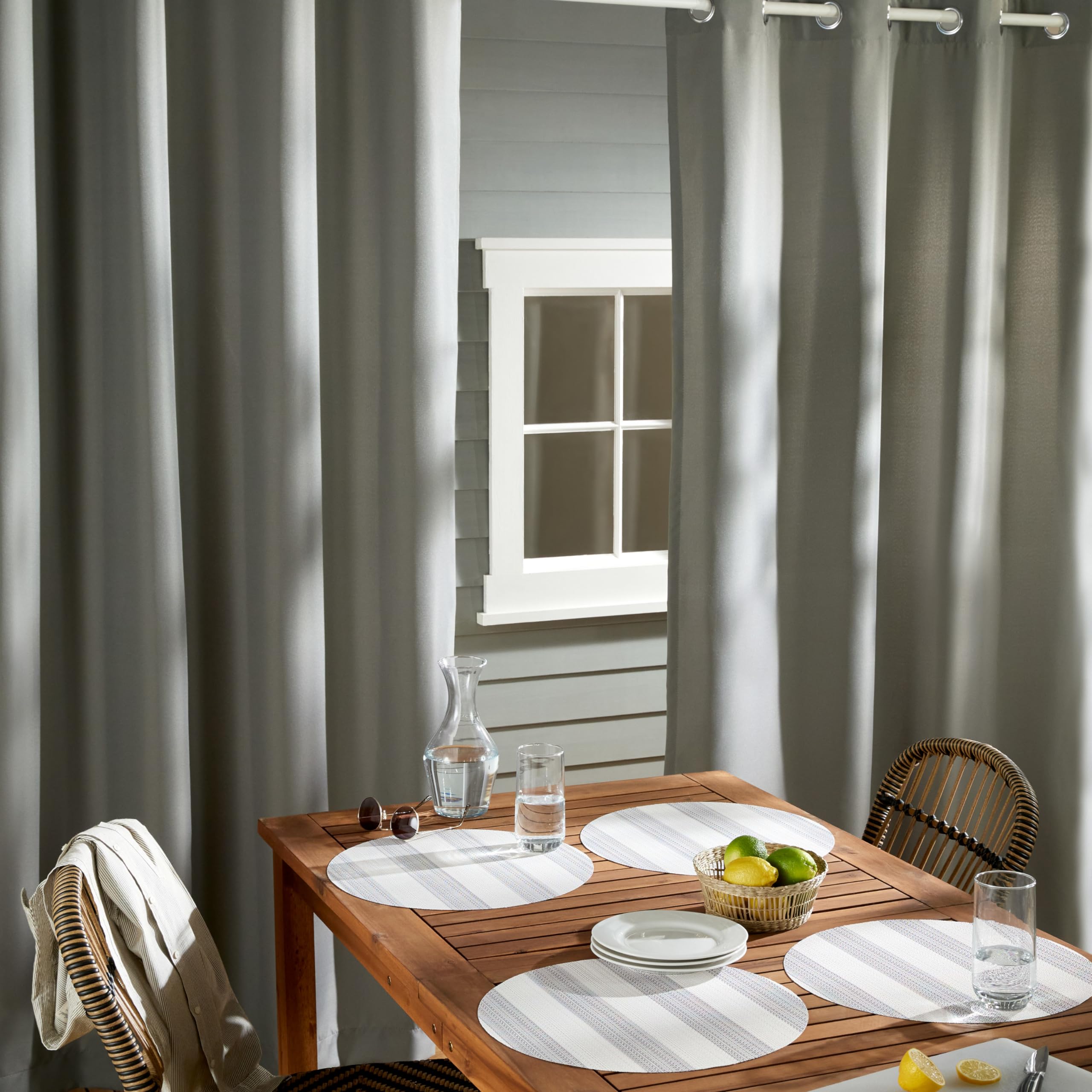 Close-up of TOWN & COUNTRY BASICS Cabana Solid Heavyweight Curtain fabric texture